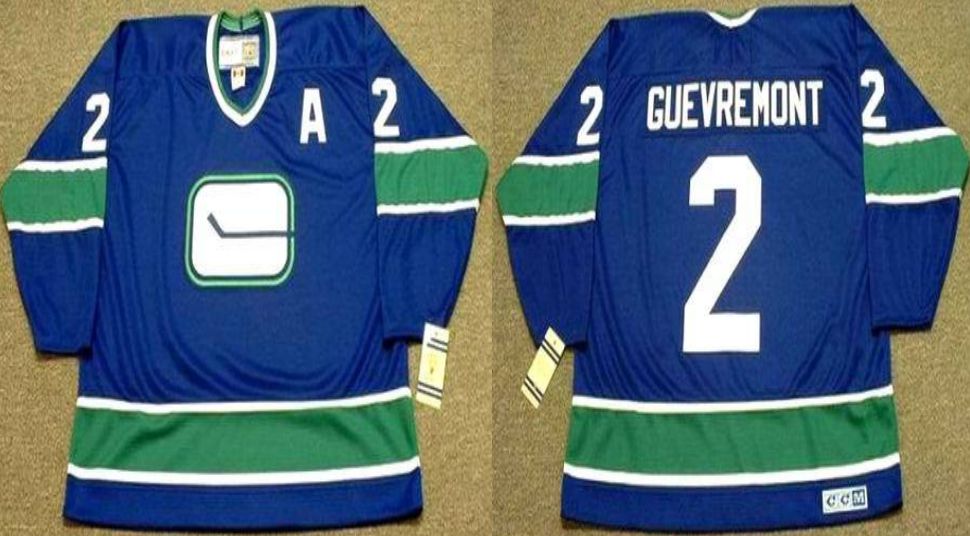 2019 Men Vancouver Canucks #2 Guevremont Blue CCM NHL jerseys->vancouver canucks->NHL Jersey